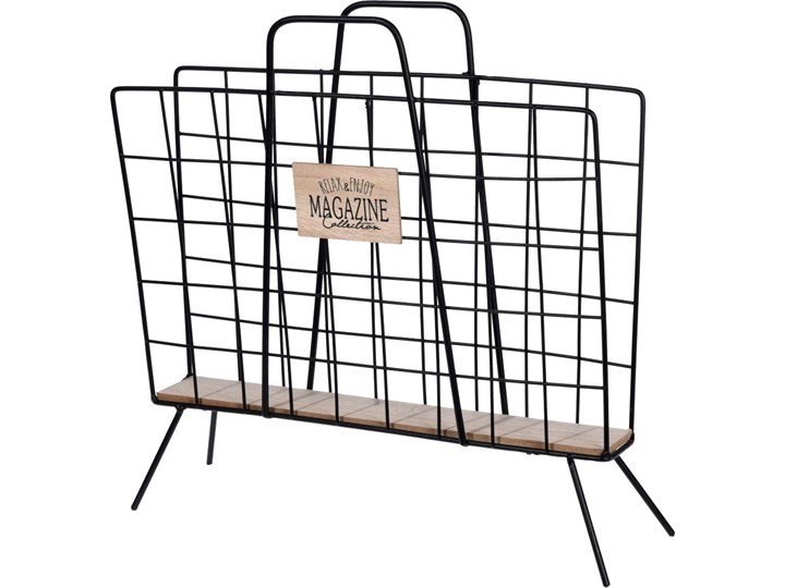 Gazetnik metalowy na nóżkach, styl retro, kolor czarny