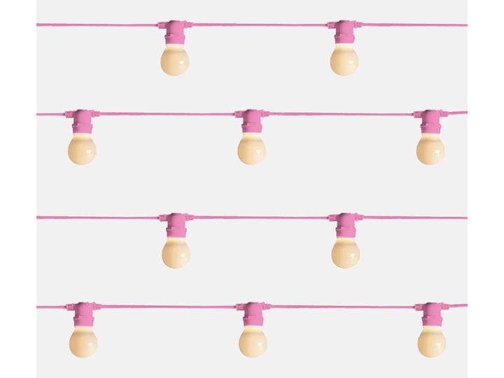 Seletti :: Lampki ogrodowe Bella Vista Pink (mleczne żarówki LED)