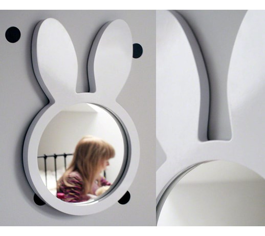 Lustro dziecięce BUNNY białe