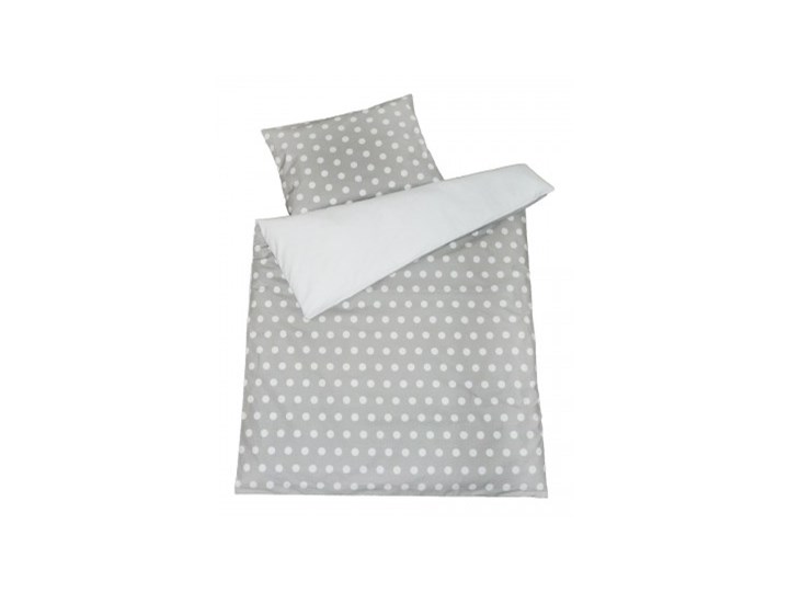 Dwustronna pościel bawełniana DUO DOTS 100x135 + 40x60 siwa w kropki