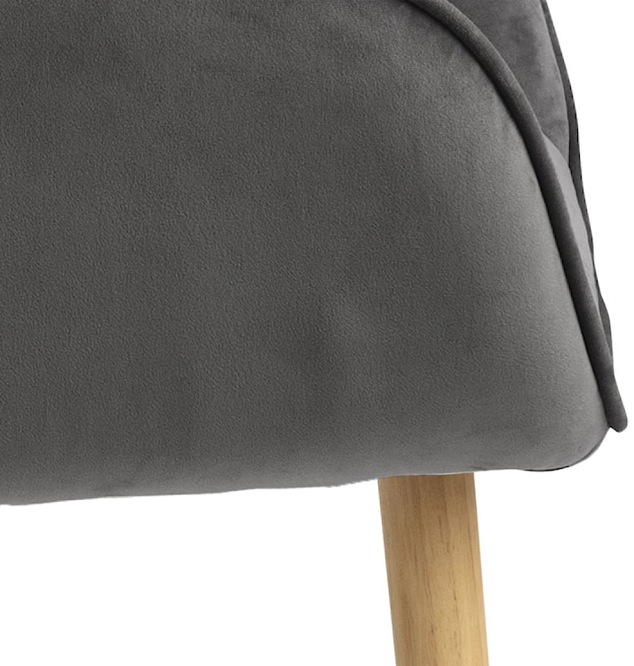 Krzesło tapicerowane z podłokietnikami Agamos ciemnoszary welur na drewnianych nóżkach  - zdjęcie 9