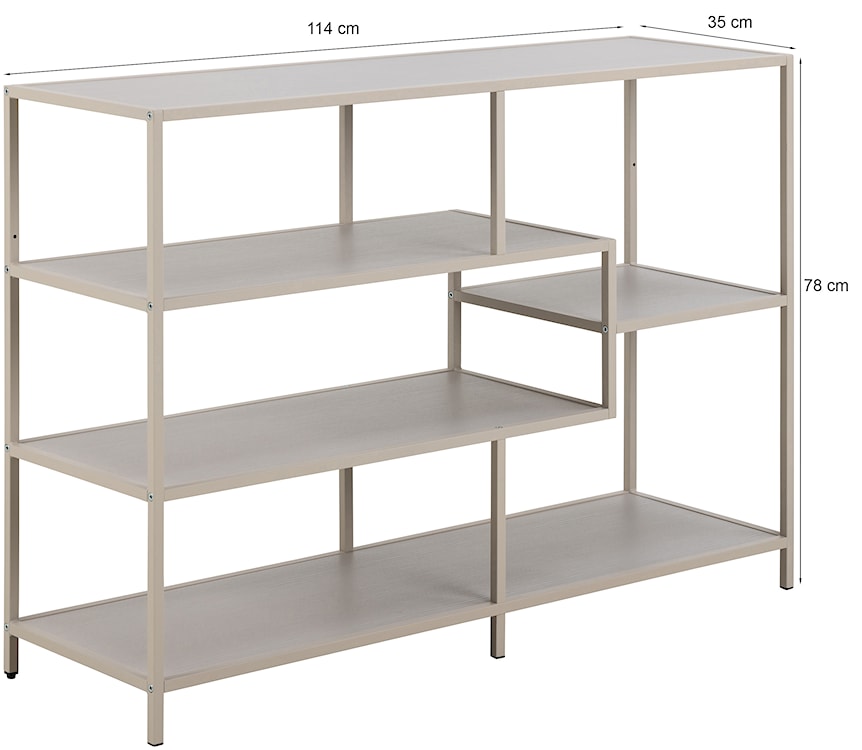 Regał Seaford 114 cm niski beżowy  - zdjęcie 8