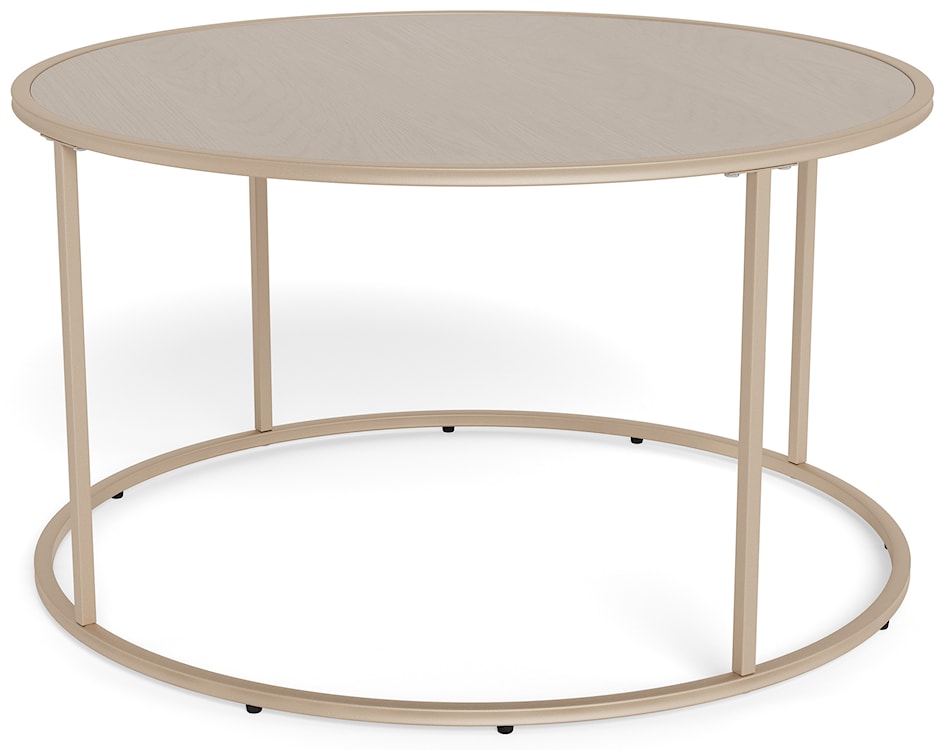 Stolik kawowy Seaford średnica 80 cm beżowy 