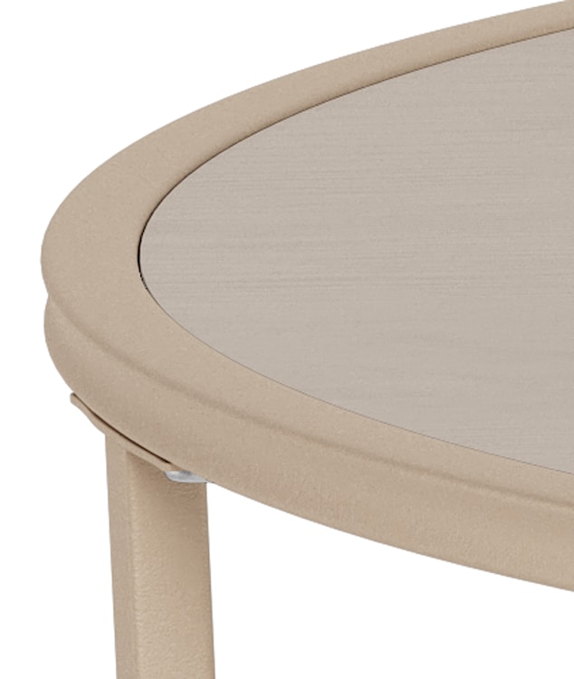 Stolik kawowy Seaford średnica 80 cm beżowy  - zdjęcie 6