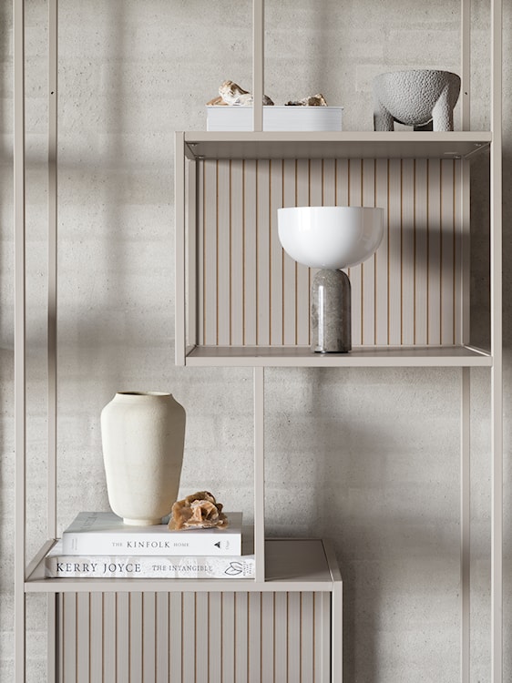 Regał Seaford 77 cm beżowy lamele  - zdjęcie 6