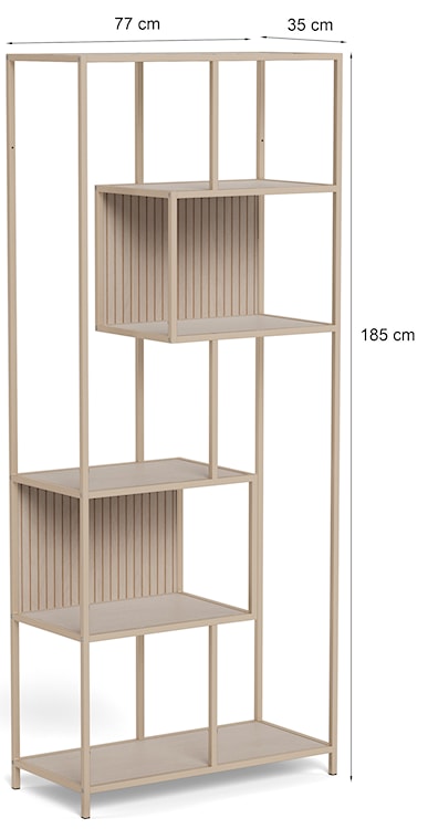 Regał Seaford 77 cm beżowy lamele  - zdjęcie 14
