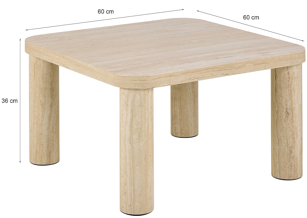 Stolik kawowy Sorisel 60x60 cm szary marmur  - zdjęcie 8