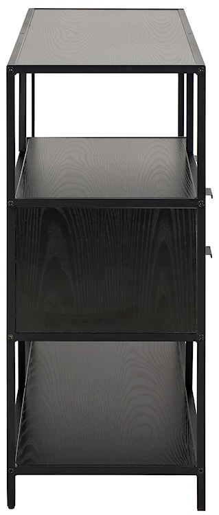 Regał Seaford 114 cm niski czarny z dwiema szufladami  - zdjęcie 5
