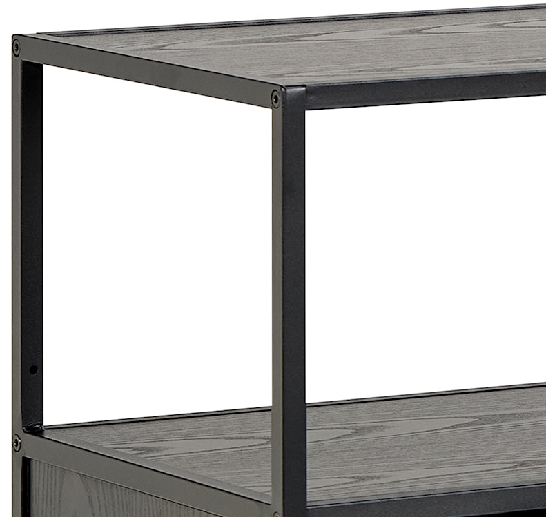 Regał Seaford 114 cm niski czarny z dwiema szufladami  - zdjęcie 6