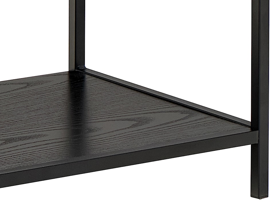 Regał Seaford 114 cm niski czarny z dwiema szufladami  - zdjęcie 8