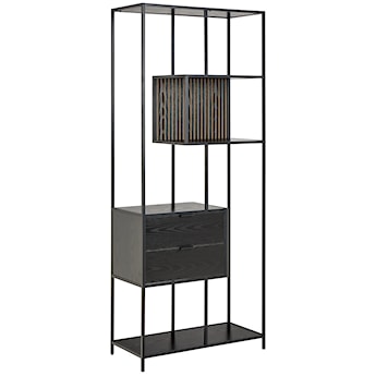 Regał Seaford 77 cm czarny z dwiema szufladami