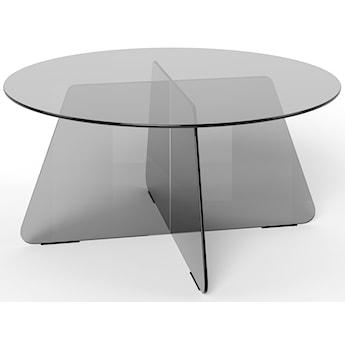 Stolik kawowy Samos średnica 80 cm szary szklany