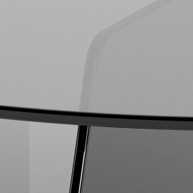 Stolik kawowy Samos średnica 80 cm szary szklany  - zdjęcie 5