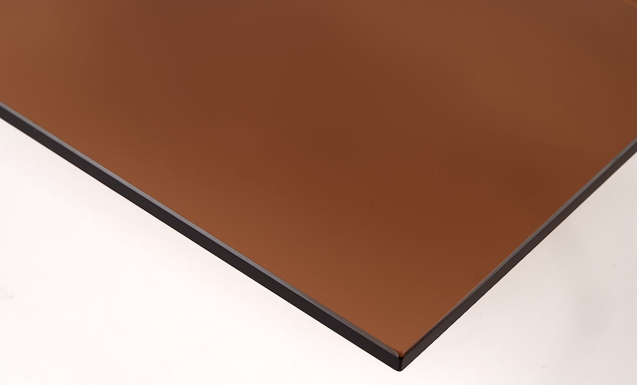 Zestaw stolików kawowych Glopiana kwadratowe 50 i 40 cm brązowe szklane  - zdjęcie 8