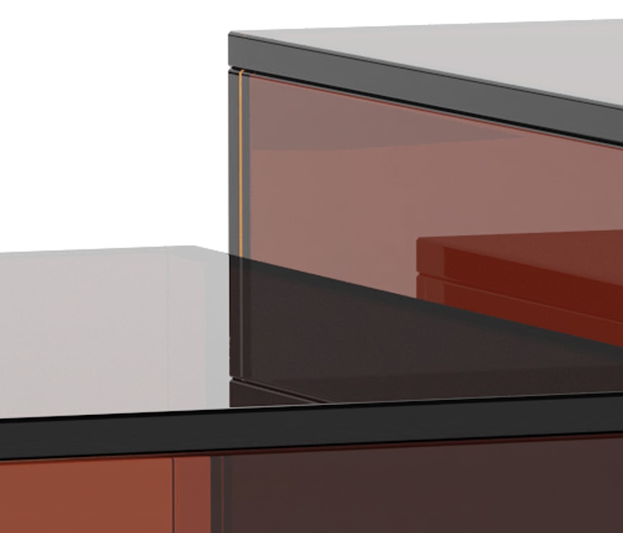 Zestaw stolików kawowych Glopiana kwadratowe 50 i 40 cm brązowe szklane  - zdjęcie 7