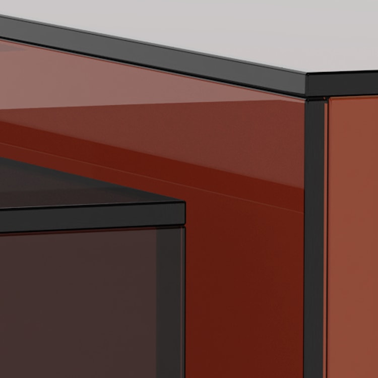 Zestaw stolików kawowych Glopiana kwadratowe 50 i 40 cm brązowe szklane  - zdjęcie 6