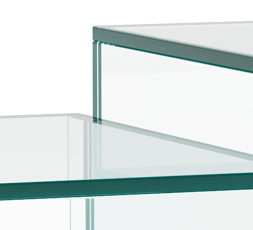 Zestaw stolików kawowych Glopiana kwadratowe 50 i 40 cm transparentne szklane  - zdjęcie 4