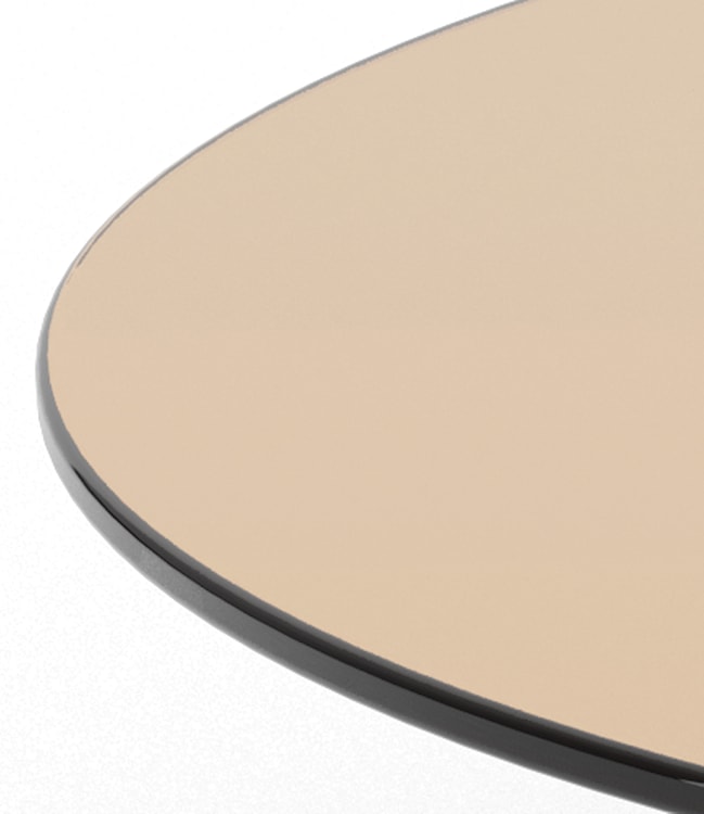 Stolik kawowy Samos średnica 80 cm brązowy szklany  - zdjęcie 5