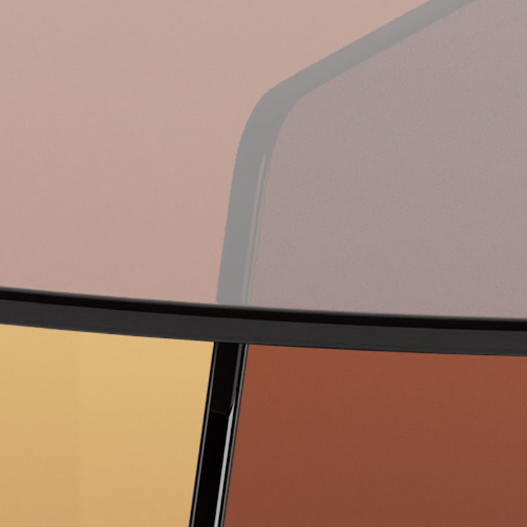 Stolik kawowy Samos średnica 80 cm brązowy szklany  - zdjęcie 4