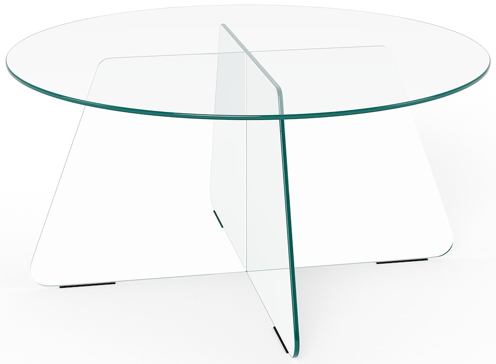 Stolik kawowy Samos średnica 80 cm transparentny szklany 