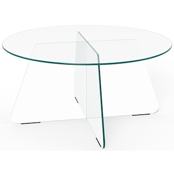 Stolik kawowy Samos średnica 80 cm transparentny szklany