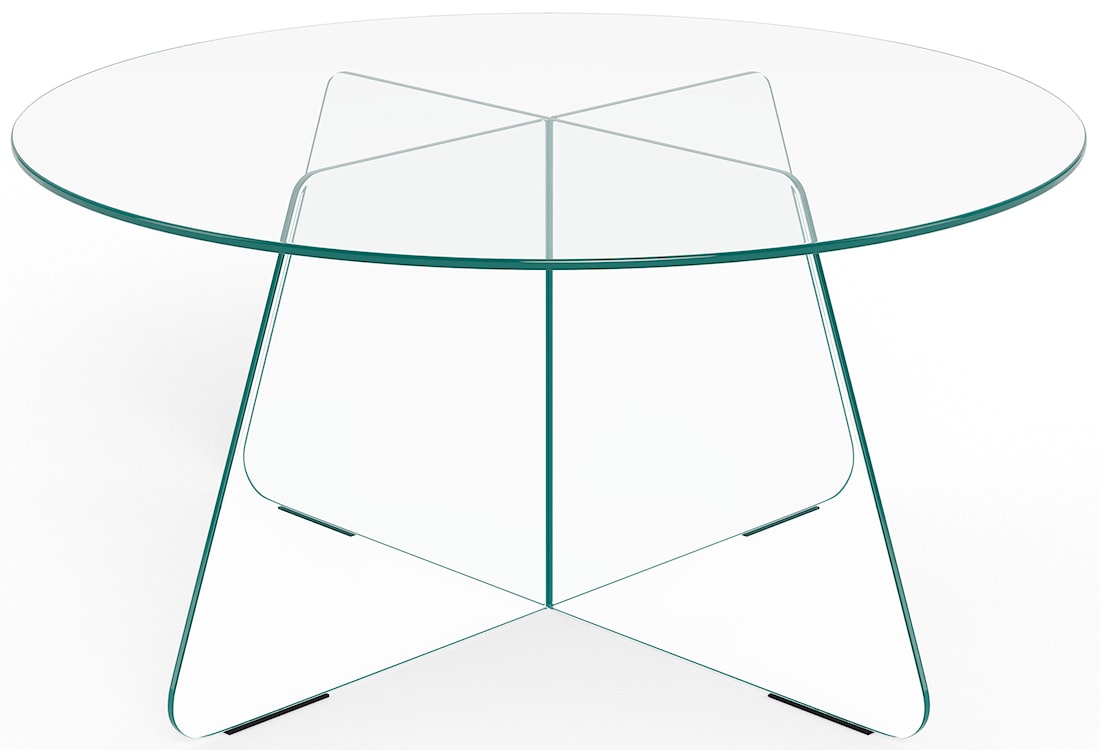Stolik kawowy Samos średnica 80 cm transparentny szklany  - zdjęcie 2