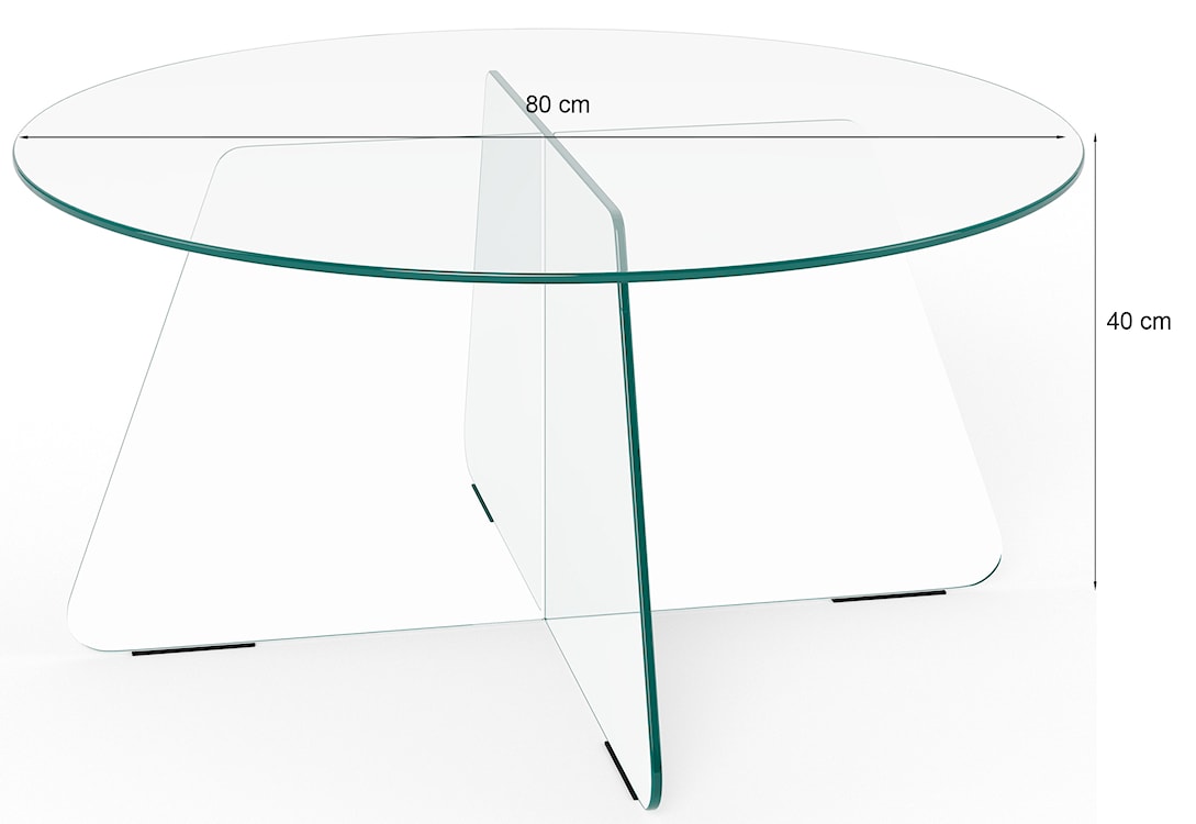 Stolik kawowy Samos średnica 80 cm szary szklany  - zdjęcie 8