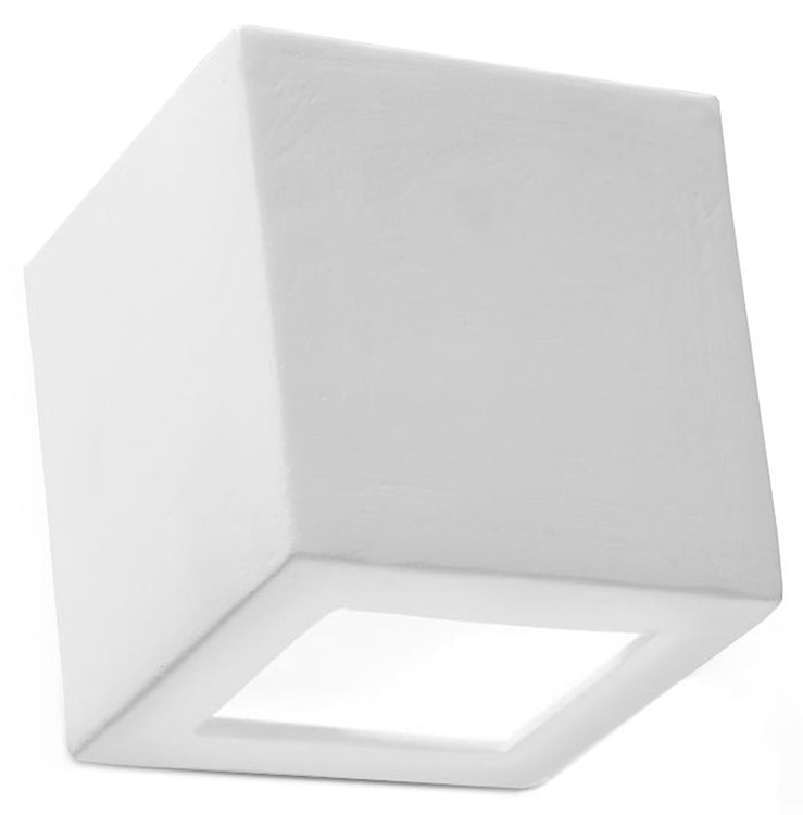 Kinkiet ścienny z ceramiki Siegg 14 cm kwadratowy biały 