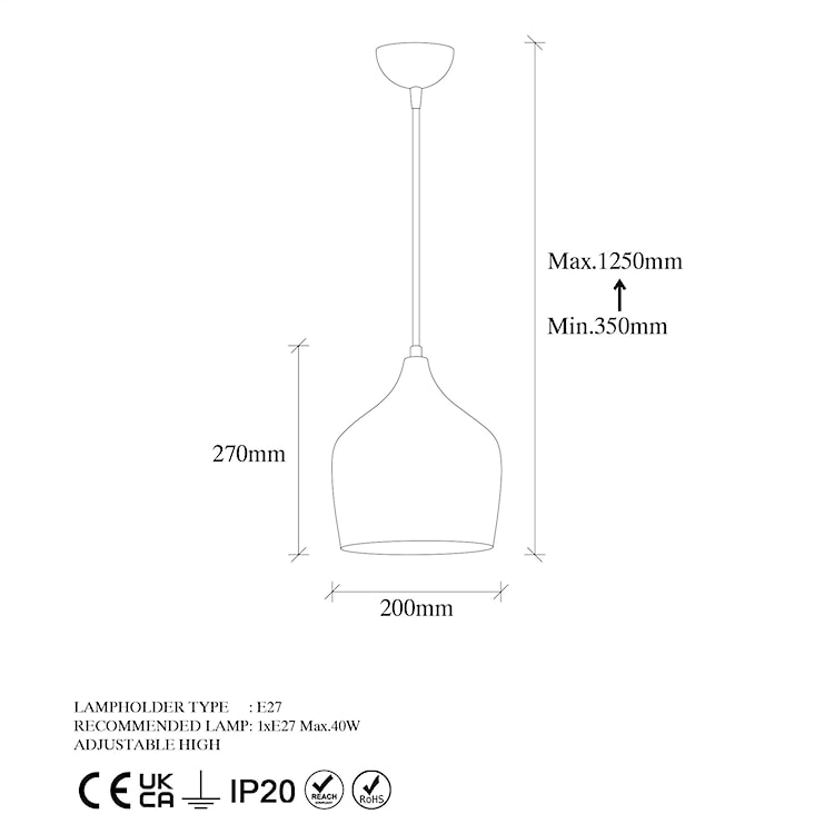 Lampa wisząca Diviks miedziana  - zdjęcie 5