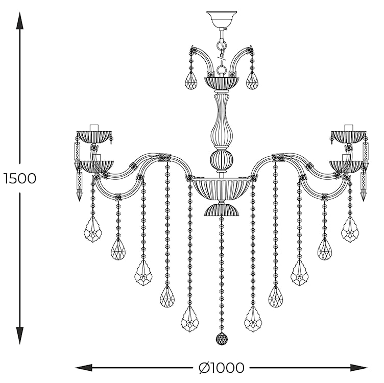 Żyrandol Chateau x15 srebrny  - zdjęcie 3