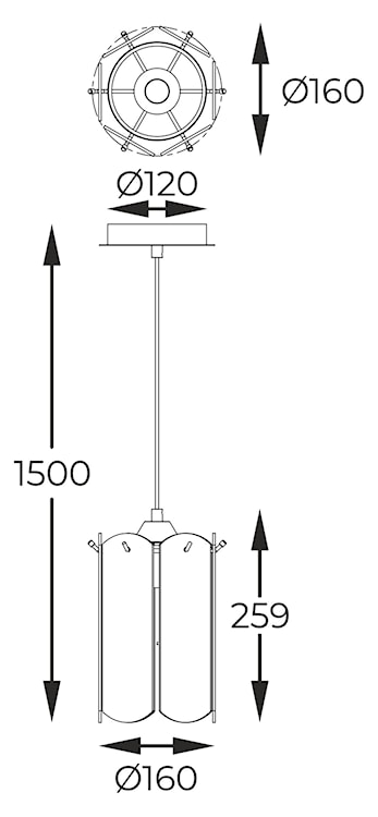 Lampa wisząca Nira x1 złota  - zdjęcie 5