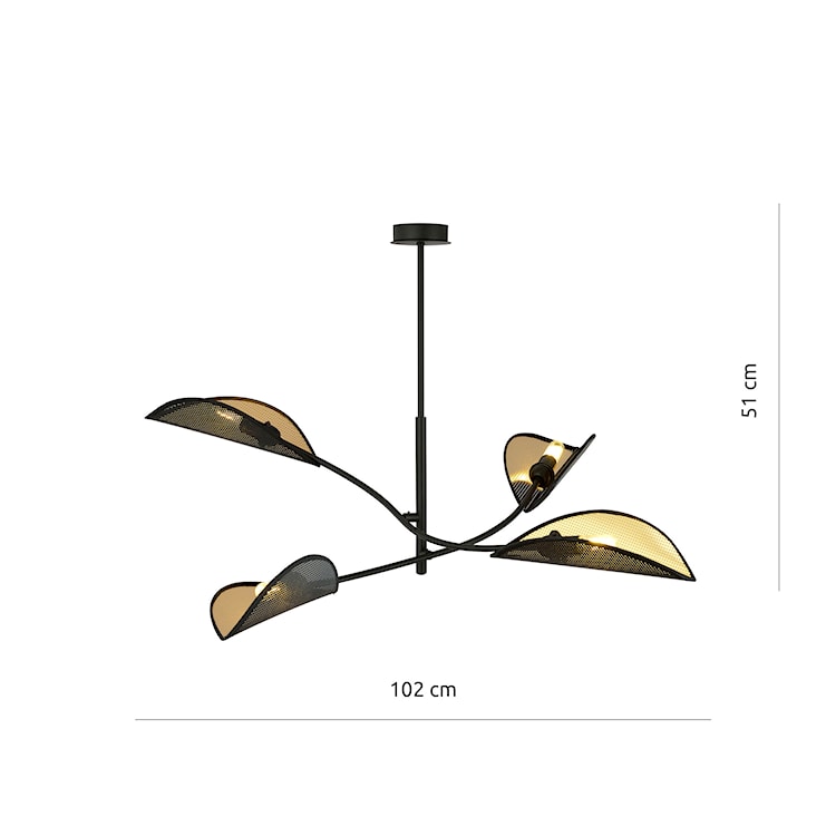 Lampa wisząca Farang x4 czarno-złota  - zdjęcie 6