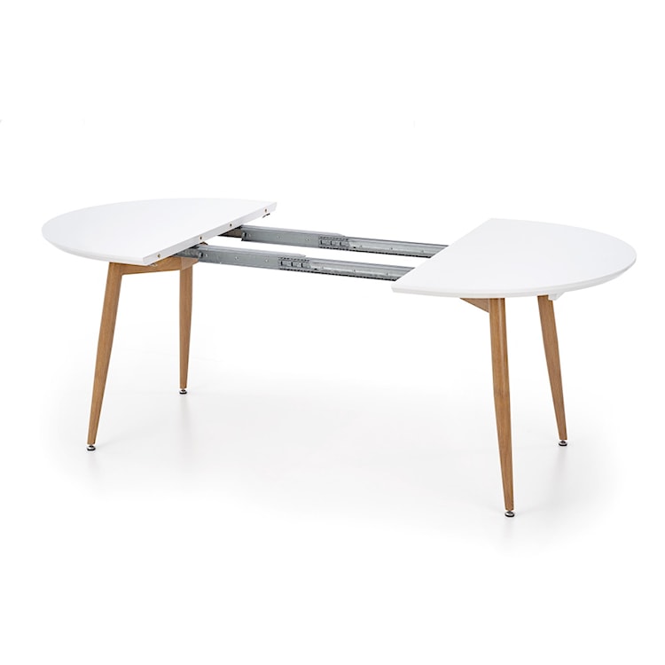 Stół rozkładany Lerma 120-200x100 cm biały - dąb miodowy  - zdjęcie 8