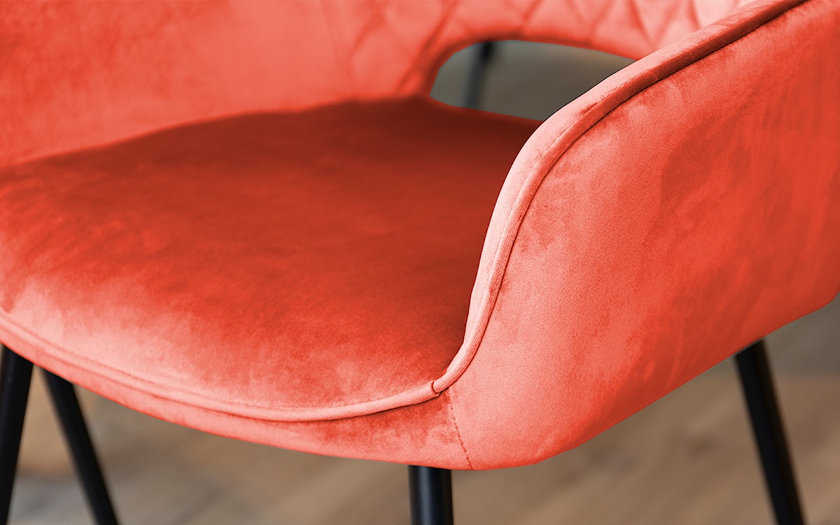 Krzesło tapicerowane z podłokietnikami Meriva pomarańczowe  - zdjęcie 16