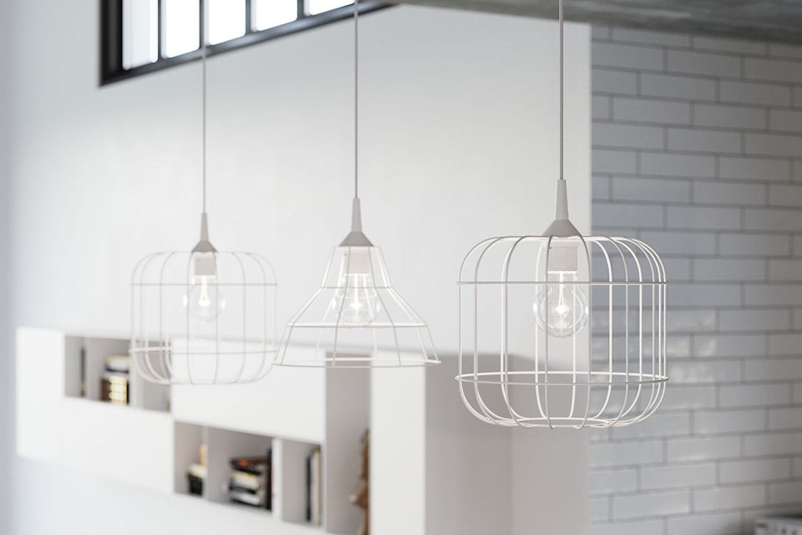 Lampa wisząca Yallane średnica 25 cm stalowa biała  - zdjęcie 2