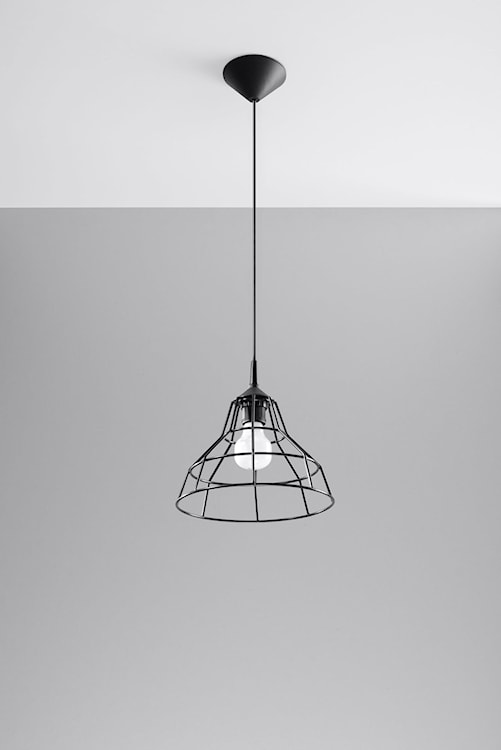 Lampa wisząca Yallane średnica 25 cm stalowa czarna  - zdjęcie 5