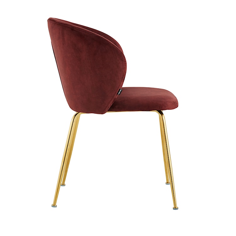 Krzesło tapicerowane Mealize w tkaninie hydrofobowej bordowy velvet na złotych nogach  - zdjęcie 2