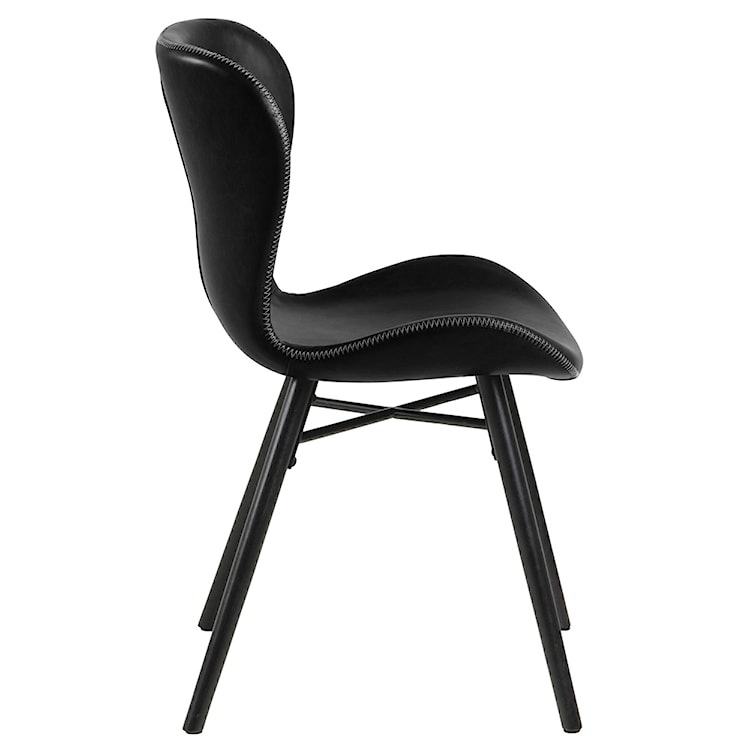 Krzesło tapicerowane Glena czarne z ekoskóry na czarnych nóżkach  - zdjęcie 8