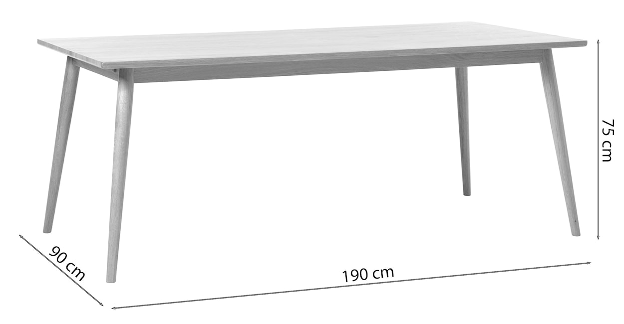 Stół do jadalni Visimmy 90x190 cm przyciemniony dąb  - zdjęcie 5