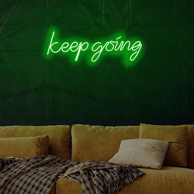 Neon na ścianę Letely z napisem Keep Going zielony  - zdjęcie 4