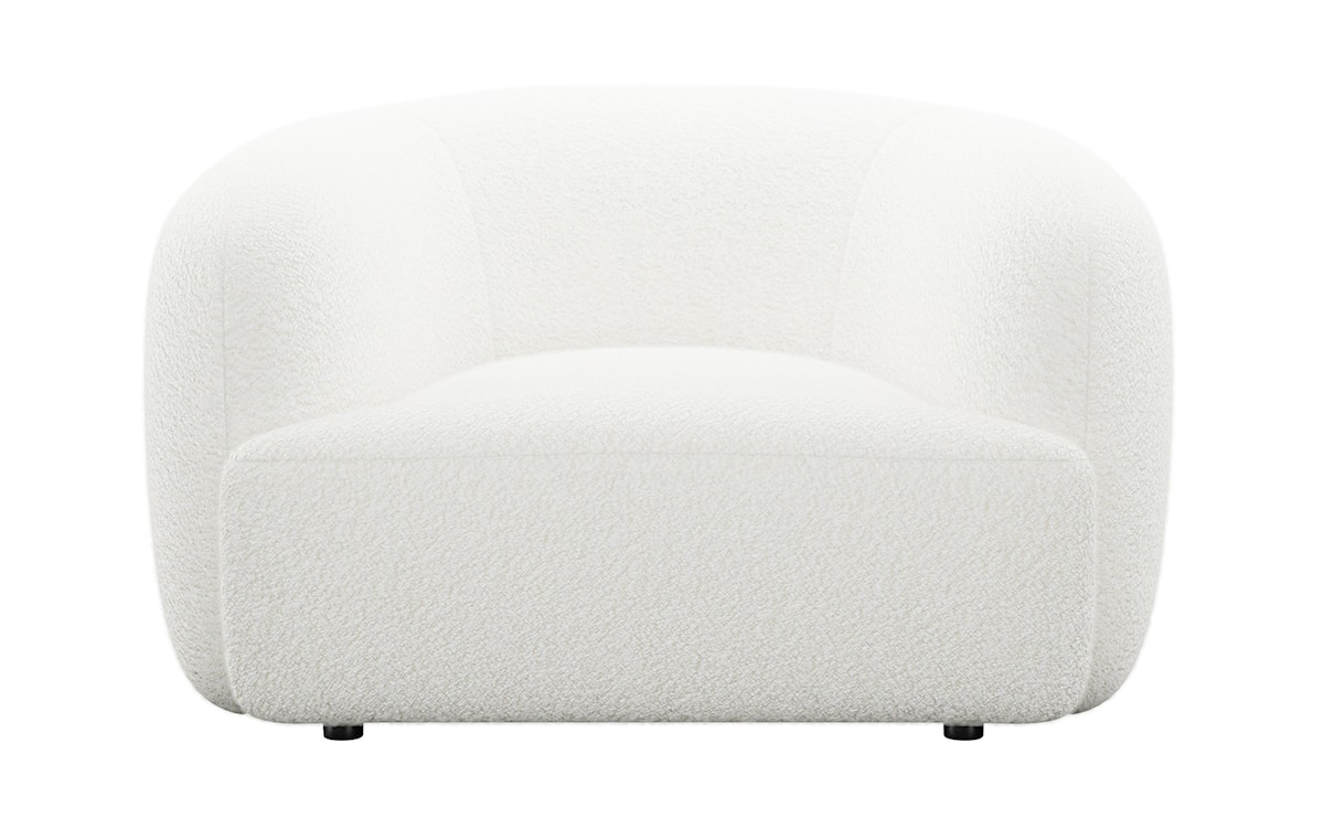 Fotel kubełkowy Sabanitas biały w tkaninie boucle  - zdjęcie 4