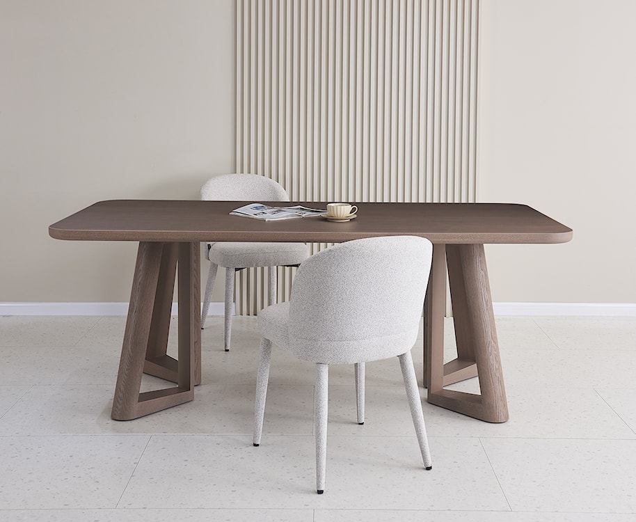 Krzesło tapicerowane do jadalni Coases jasnoszare boucle  - zdjęcie 3