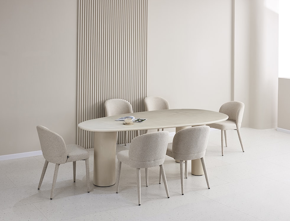 Stół do jadalni Innations 230x120 cm szaro-beżowy z efektem mikrocementu  - zdjęcie 2