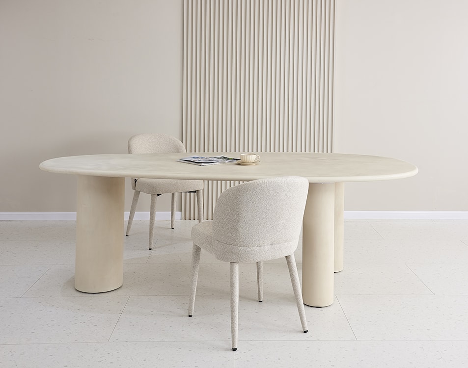 Stół do jadalni Innations 230x120 cm szaro-beżowy z efektem mikrocementu  - zdjęcie 3