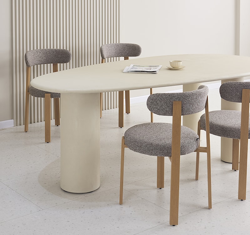 Stół do jadalni Innations 230x120 cm szaro-beżowy z efektem mikrocementu  - zdjęcie 5