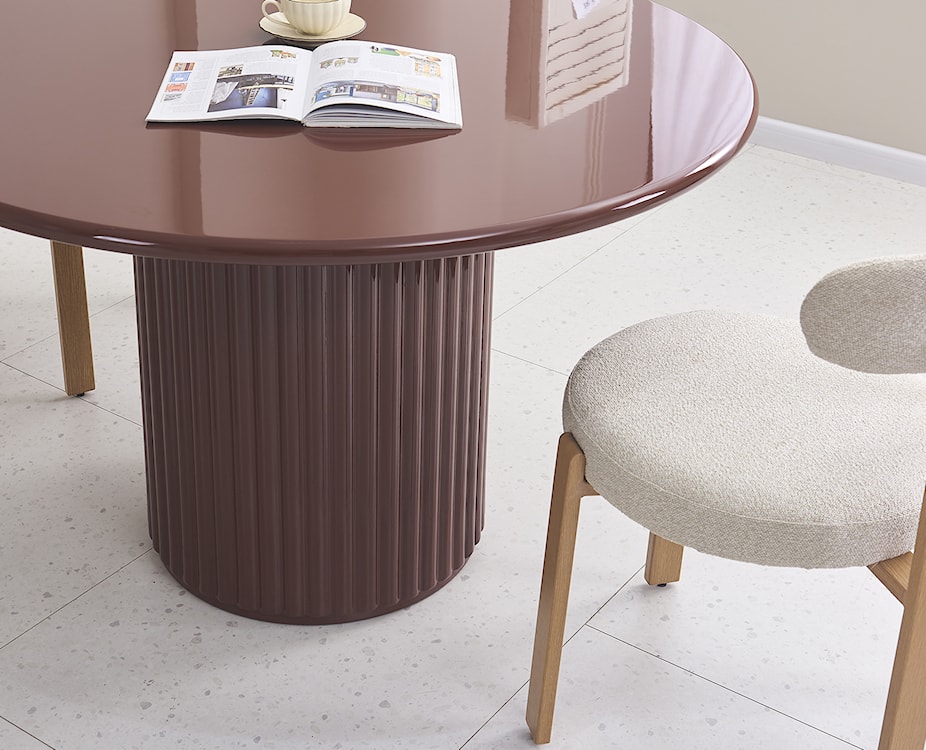 Krzesło tapicerowane do jadalni Afinatte beżowe boucle  - zdjęcie 4