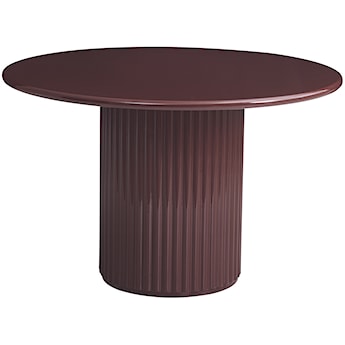 Stół okrągły do jadalni Prinise 120 cm bordowy wysoki połysk