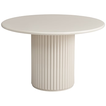 Stół okrągły do jadalni Prinise 120 cm kremowy wysoki połysk