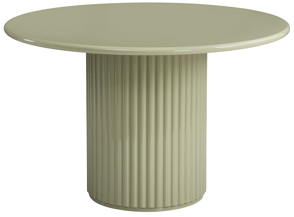 Stół okrągły do jadalni Prinise 120 cm zielony wysoki połysk 