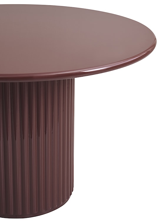 Stół okrągły do jadalni Prinise 120 cm bordowy wysoki połysk  - zdjęcie 5